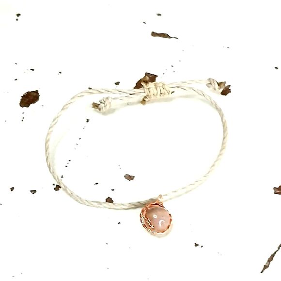 Adjustable Sunstone Bracelet, Minimalist Dainty Crystal Gemstone - Picture 3 of 5